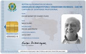 Ilustração da Carteira Profissional do CAU com o Oscar Niemeyer