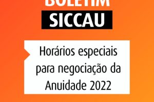 Boletim SICCAU - Horários Especiais